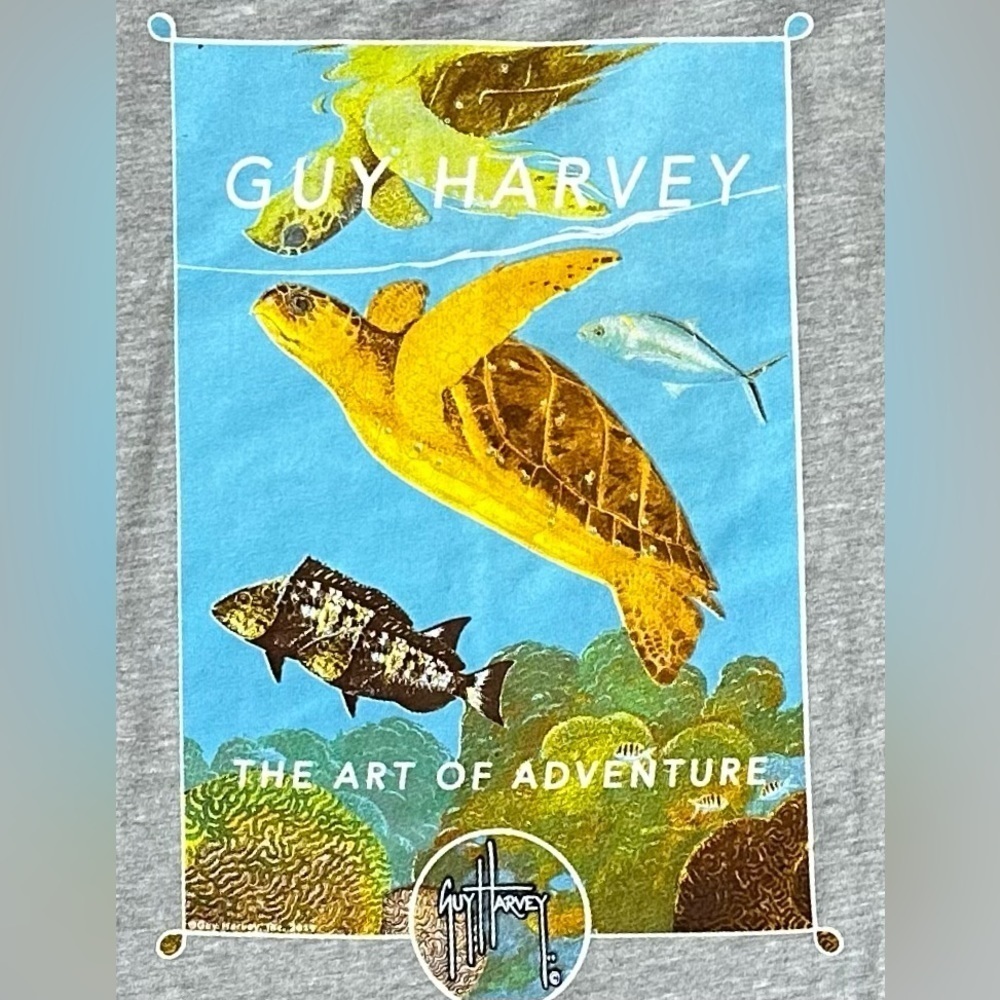GUY HARVEY V-Neck Sea Turtle Tee, Size XS, NWT